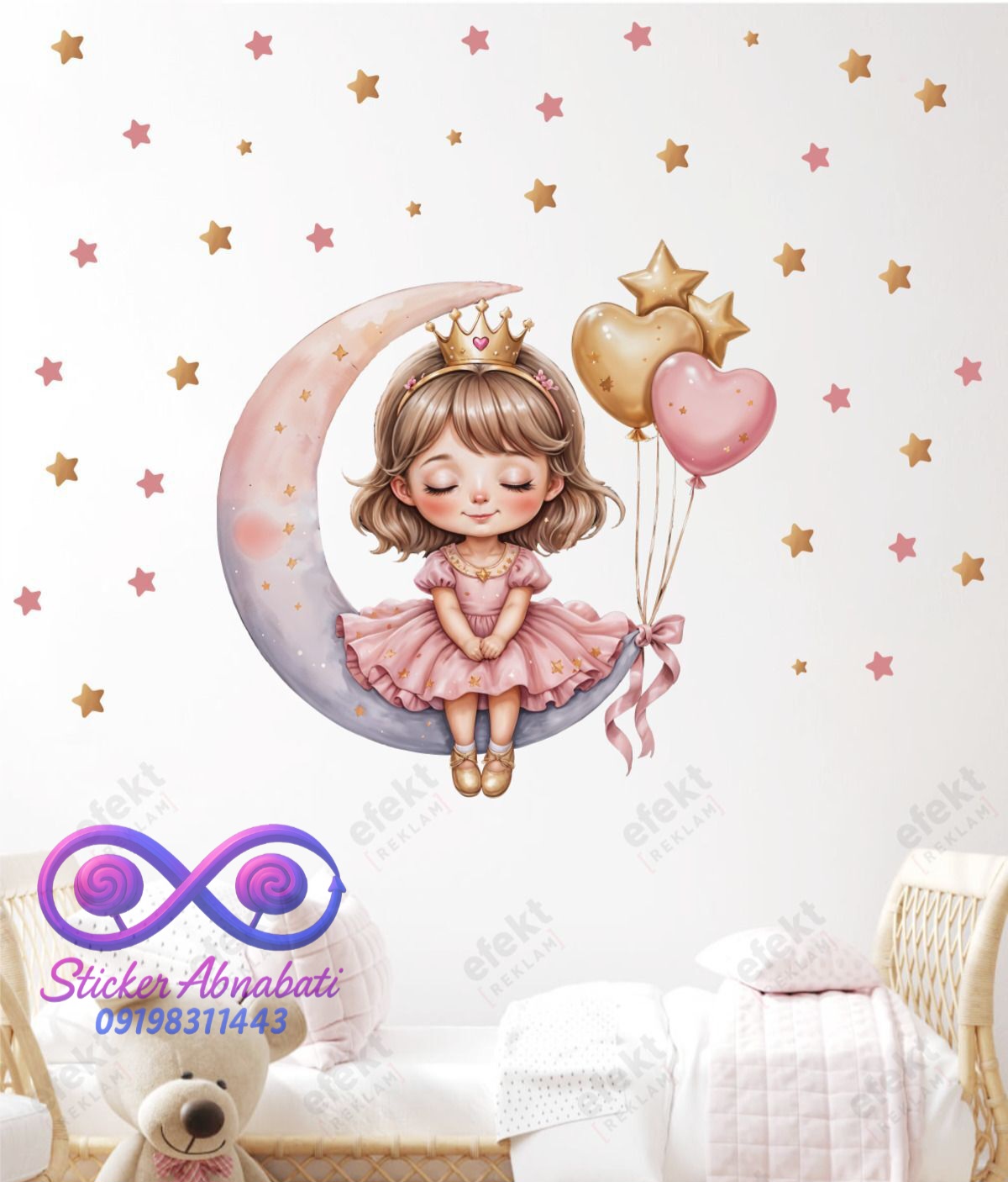 wall_sticker_geril خرید استیکر دیواری دخترانه برای دکور اتاق کودک