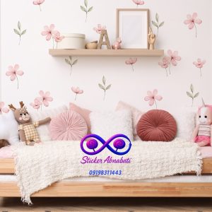 برچسب دیواری گل صورتی؛ مناسب اتاق خواب و پذیرایی