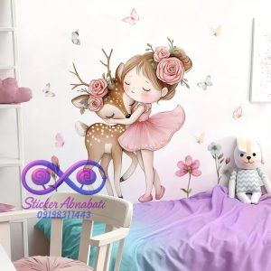 استیکر فانتزی دیواری برای اتاق کودک دخترانه با طرح رویایی