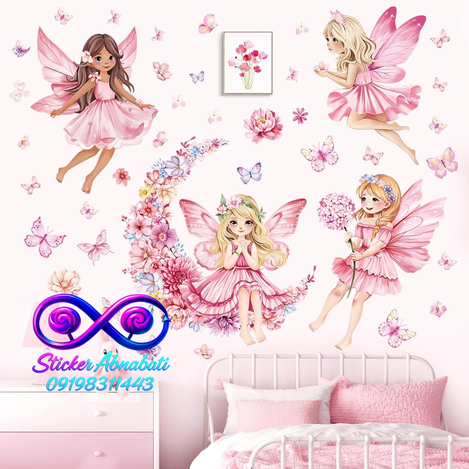 farishte-decor-girl-room-2 دکور اتاق دختر بچه با طرح فرشته زیبا و رنگهای پاستلی