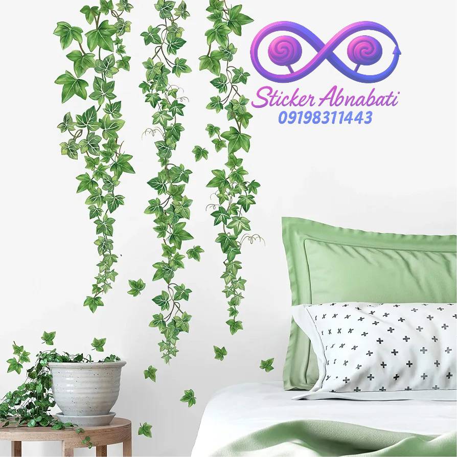 grape-vine-wall-sticker استیکر دیواری پذیرایی پیچک برگ انگور برای اتاق و پذیرایی شما