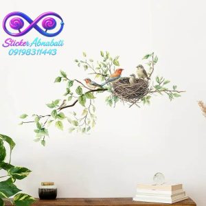 دکوری دیواری لانه پرنده با چاپ باکیفیت، ضد آب و نصب آسان مناسب اتاق و اتاق نشیمن و هر کجای منزل شما