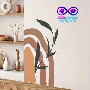 استیکر دکوراتیو طرح شاخه زیتون و رنگهای earthy برای فضای نشیمن