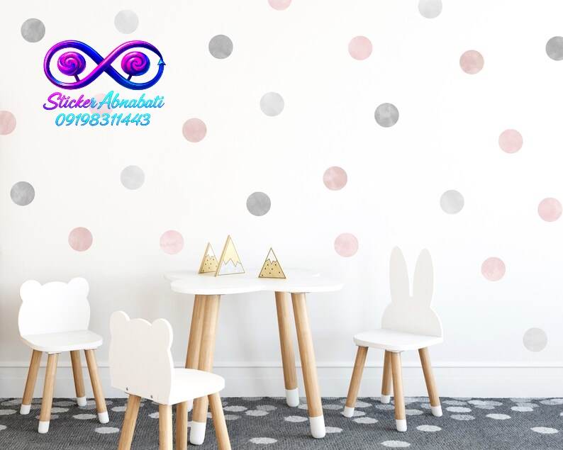 sticker-wall-pattern-circle-3 برچسب دیواری دایرهای با طرح ساده و مدرن برای دیوار اتاق و پذیرایی