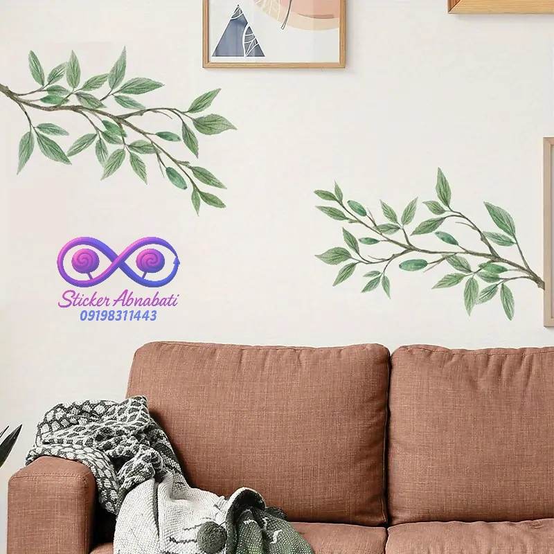 Wall-Sticker-Branch-and-Leaves-Design-2 طرح شاخه و برگ دیواری مناسب دکوراسیون مینیمال و مدرن