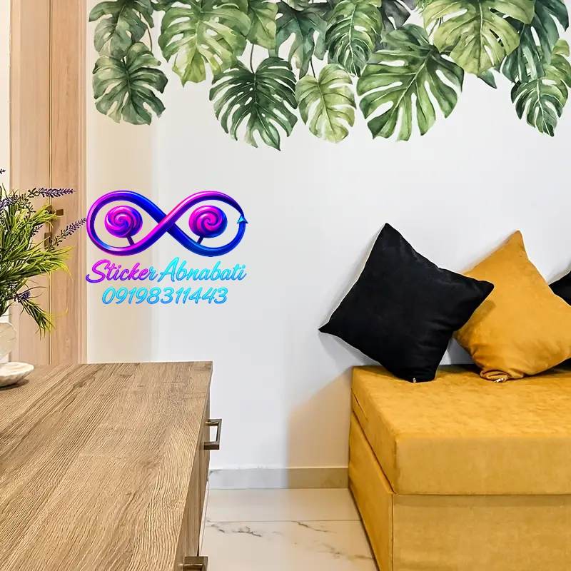 sticker-barghaye-avizi-sabz-3 استیکر دیواری برگهای آویزی سبز مناسب دکور خانه با حس طبیعت و طراوت
