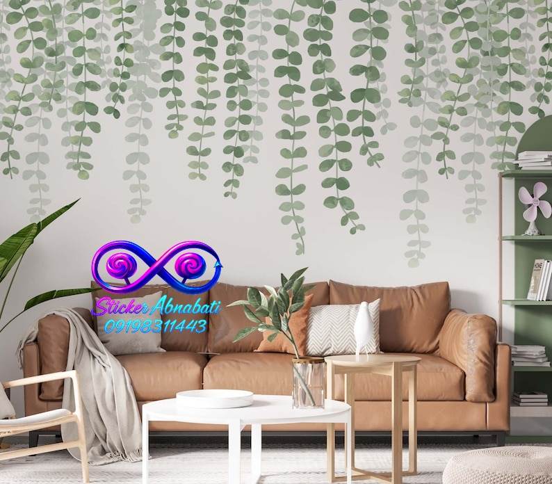green-vine-room-decor-sticker استیکر دیواری گیاه رونده دکور منزل سبز مناسب دکور منزل