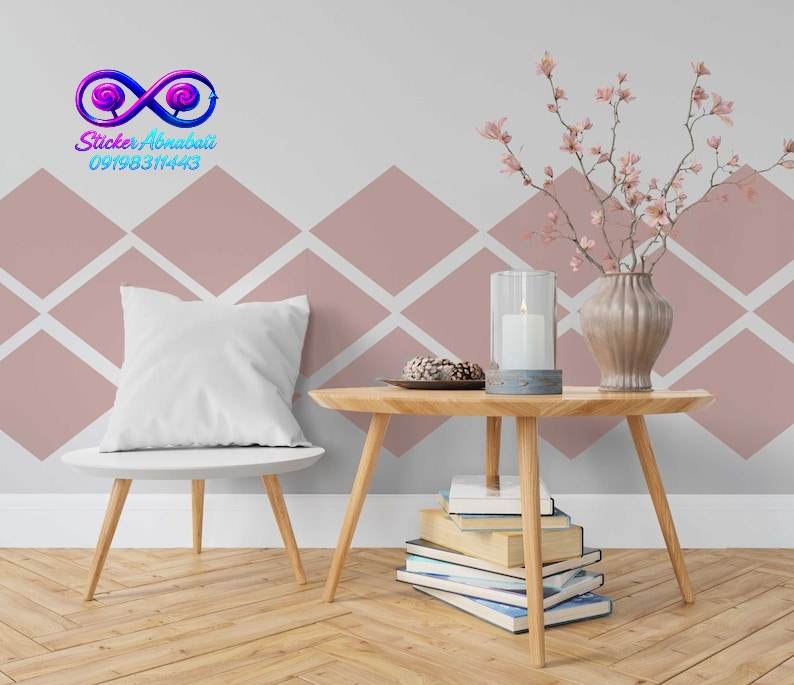 minimal-green-wall-sticker استیکر دیواری مدرن هندسی مینیمال مناسب دکور مدرن