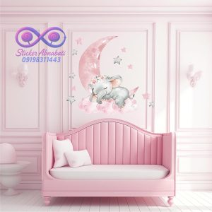 استیکر دیواری فیل کودکانه مناسب اتاق نوزاد