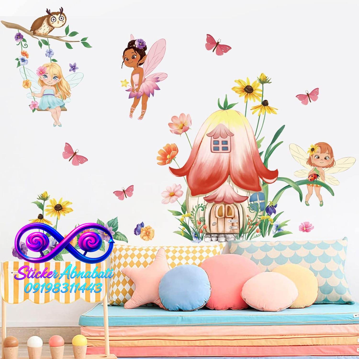 Fairy & Angel Wall Sticker استیکر دیواری پری و فرشته مخصوص اتاق دخترانه