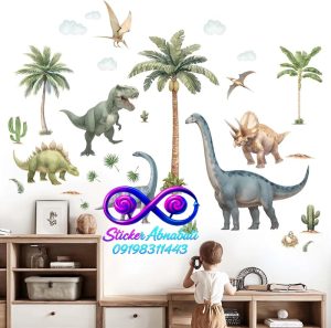 استیکر دایناسور مناسب دکور اتاق کودک و نوجوان