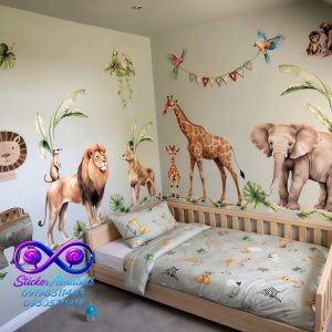 استیکر دیواری حیوانات جنگل برای اتاق کودک